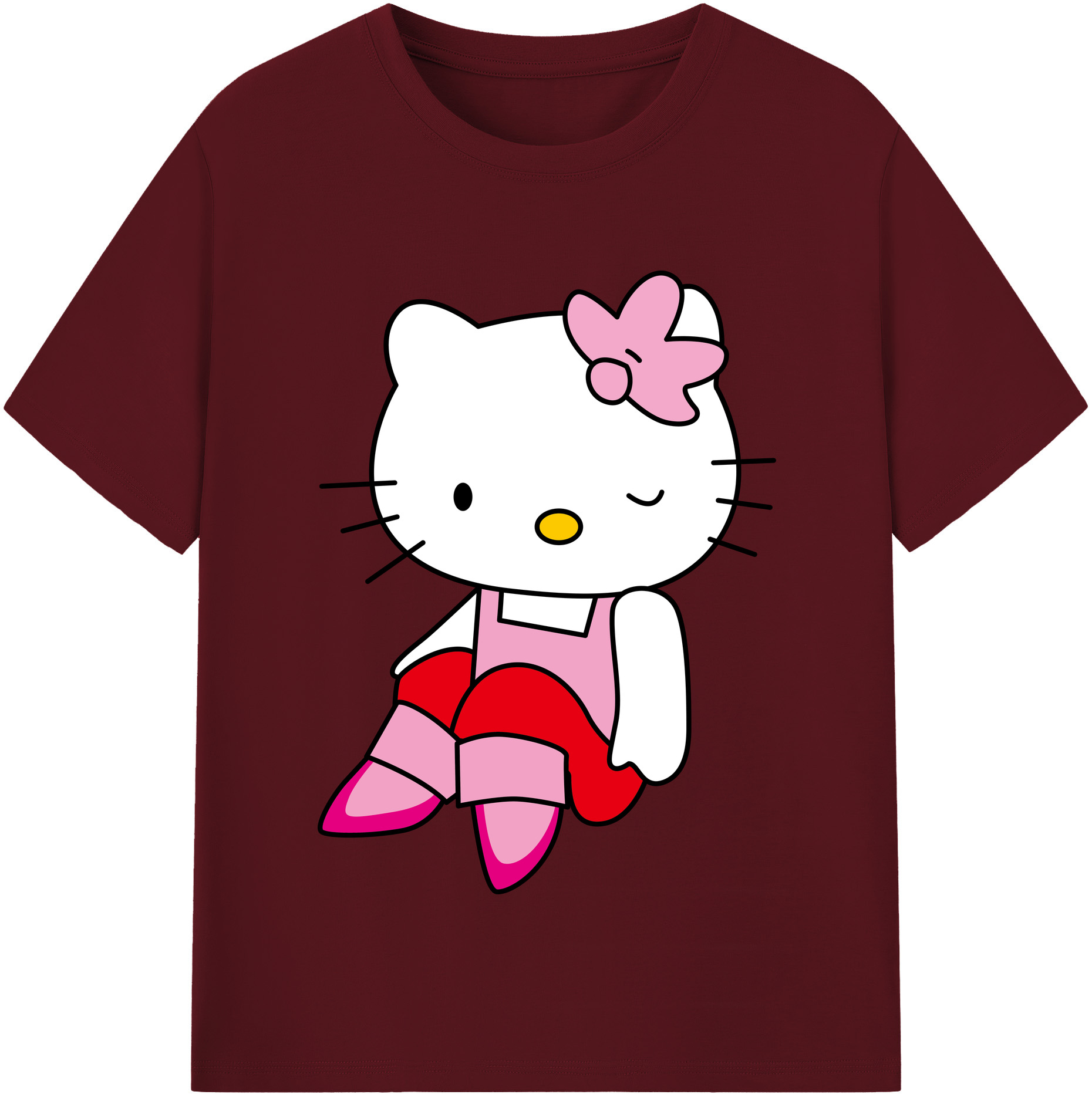（画像用） Hello Kitty ハローキティ 綿100％半袖Tシャツ（フロントプリント）